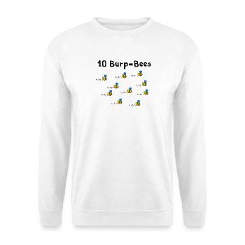 10 burpees - or was it 10 burp bees? - Unisex Sweatshirt - white - Front
