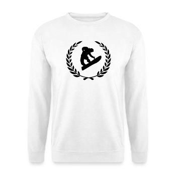 Sportpreis Lorbeerkranz Wintersport Snowboard - Unisex Pullover - Weiß - Vorne