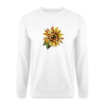 Sonnenblume - Unisex Pullover - Weiß - Vorne - Alina (178cm) & Michal (187cm)