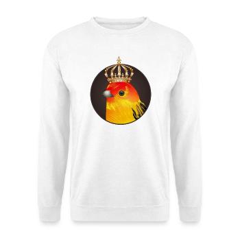 royal bird as a portrait with a golden crown - Unisex Sweatshirt - white - Front