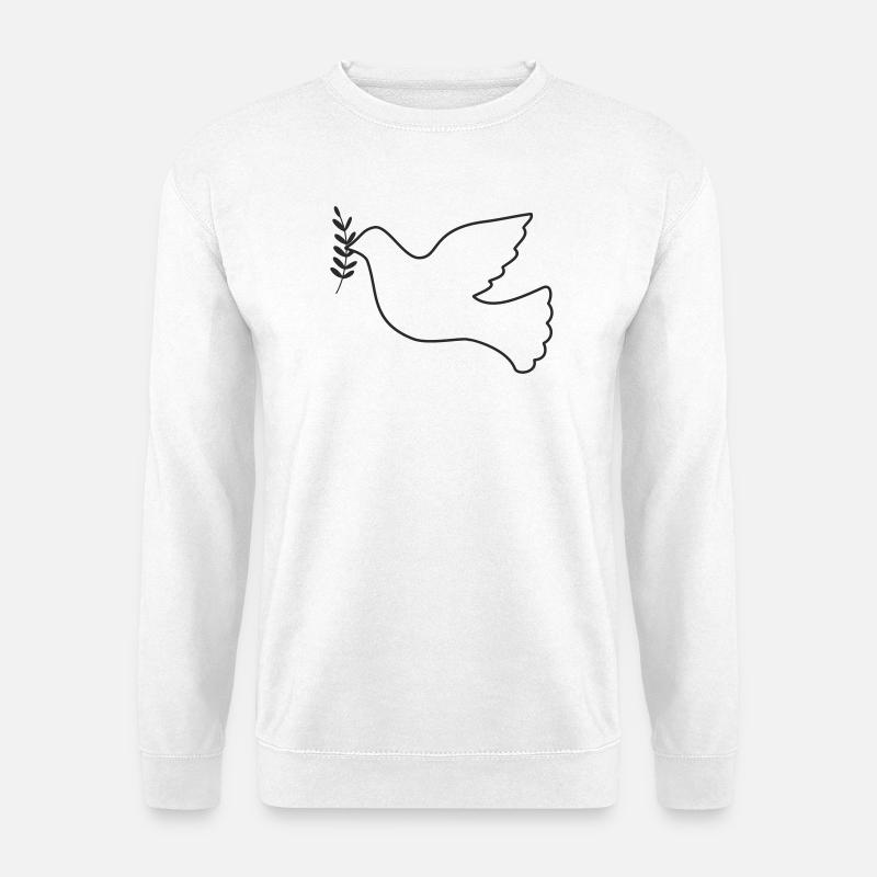 Friedenstaube mit Zweig - Unisex Pullover - Weiß