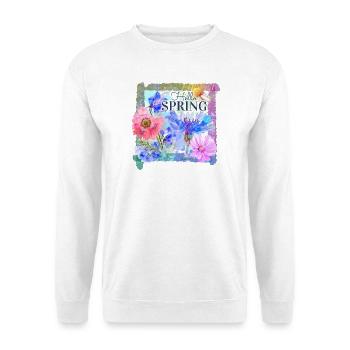 Fleurs de printemps | bonjour le printemps - Sweat-shirt Unisexe - blanc - Devant