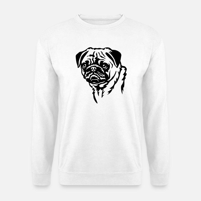Pug Head - Unisex Sweatshirt - white