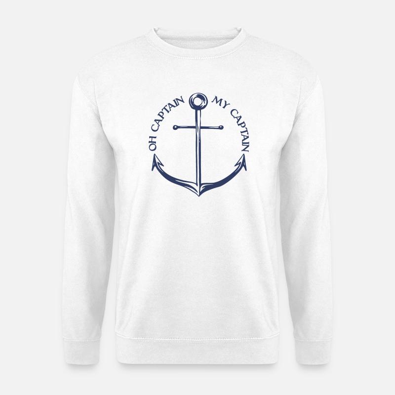 Oh Kapitän mein Kapitän - Unisex Pullover - Weiß