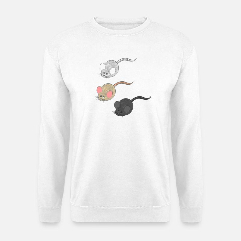 geschenkideen mäuse, Drei Mäuse, Mäuse Fan - Unisex Pullover - Weiß