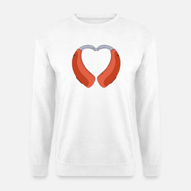 Herzförmiges Hörgerät - Unisex Pullover - Weiß