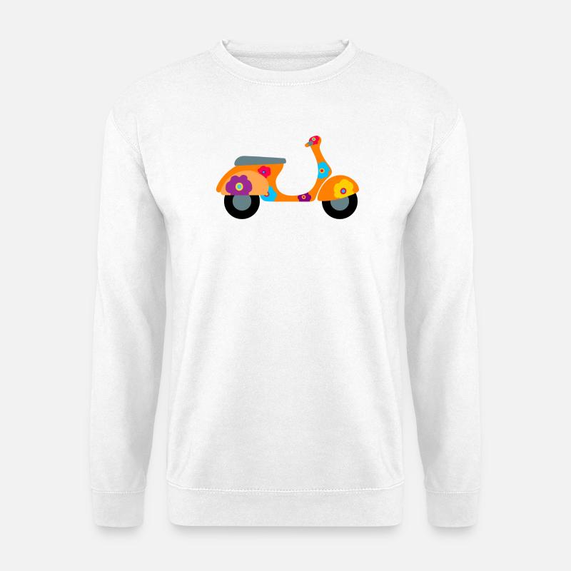 Roller Blumen Ciao Italien farbenfroh Muster - Unisex Pullover - Weiß