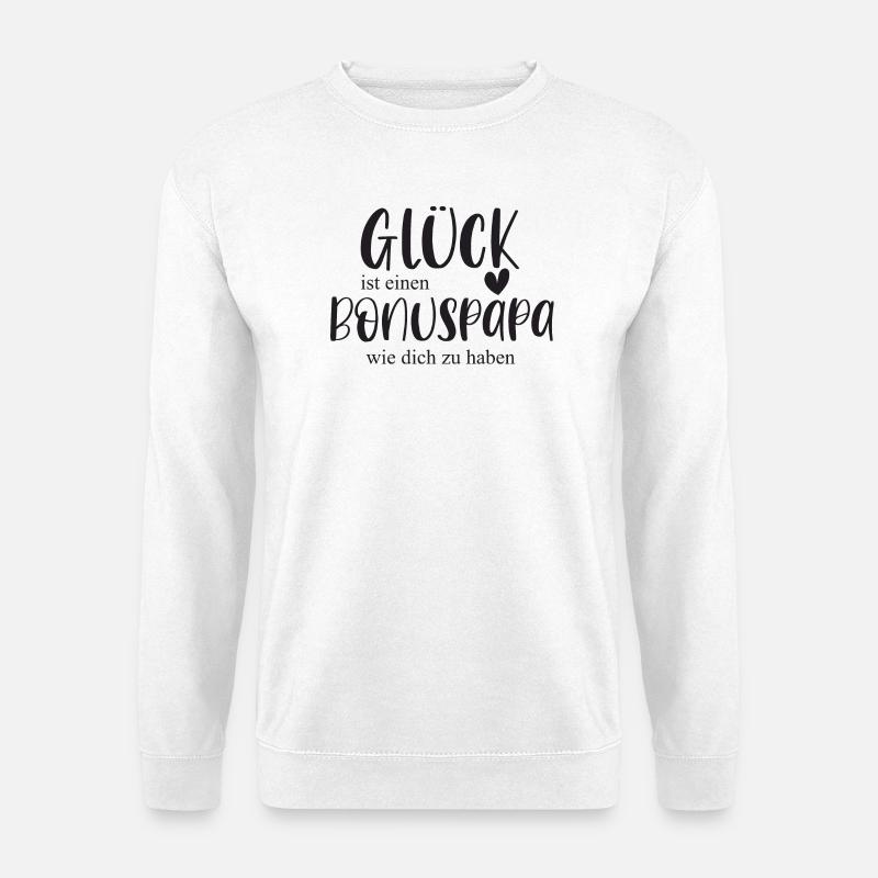Bonuspapa Vatertag Geschenk Glück Stiefvater - Unisex Pullover - Weiß
