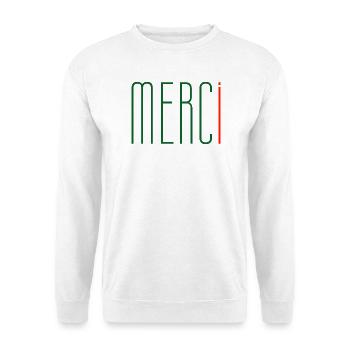MERCi, Danke auf Französisch - Unisex Pullover - Weiß - Vorne