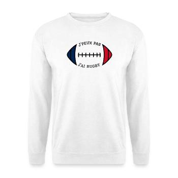 J peux pas j ai rugby - Sweat-shirt Unisexe - blanc - Devant