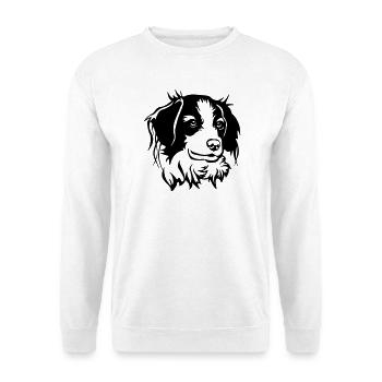 Tête de Kooikerhondje - Sweat-shirt Unisexe - blanc - Devant