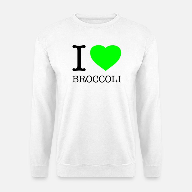 I LOVE BROCCOLI Brokkoli Gemüse - Unisex Pullover - Weiß