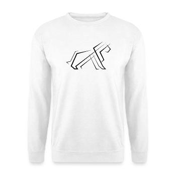 Lion Art Abstrait Minimalisme Motif Symbole - Sweat-shirt Unisexe - blanc - Devant