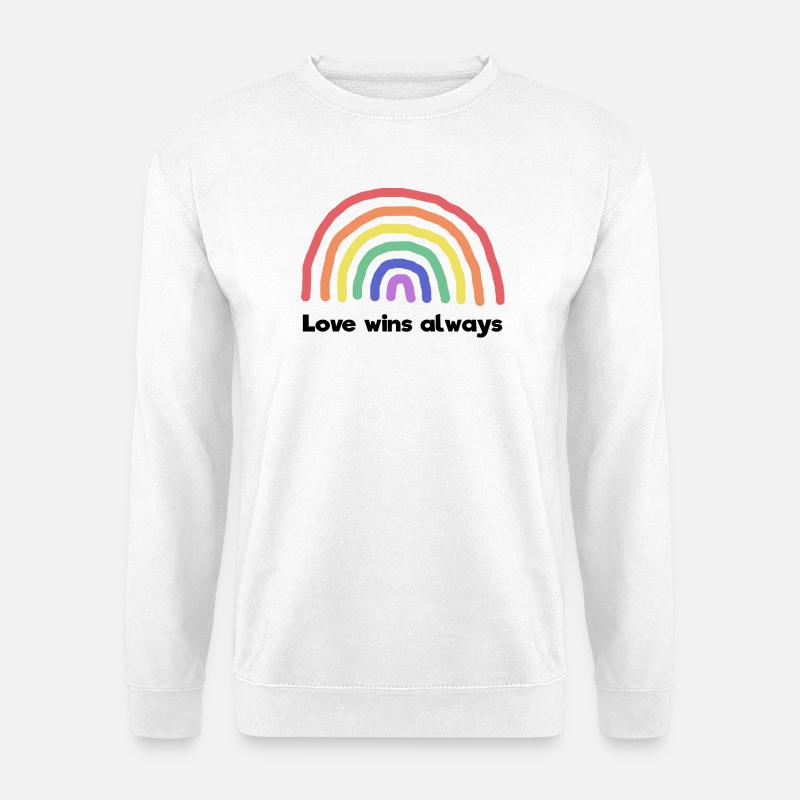 Frieden Liebe Regenbogen Statement Weltfrieden - Unisex Pullover - Weiß