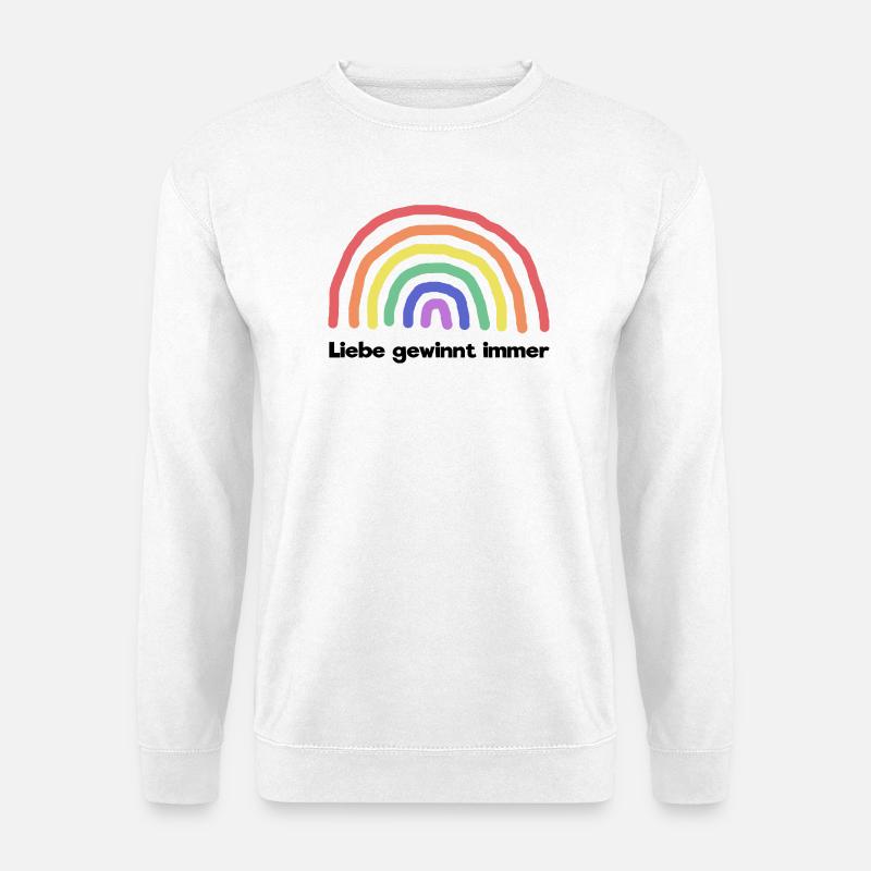 Regenbogen Liebe Statement Freiheit Frieden - Unisex Pullover - Weiß