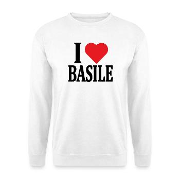 T-Shirt Ich liebe Basile T-Shirt Geschenkidee - Unisex Pullover - Weiß - Vorne