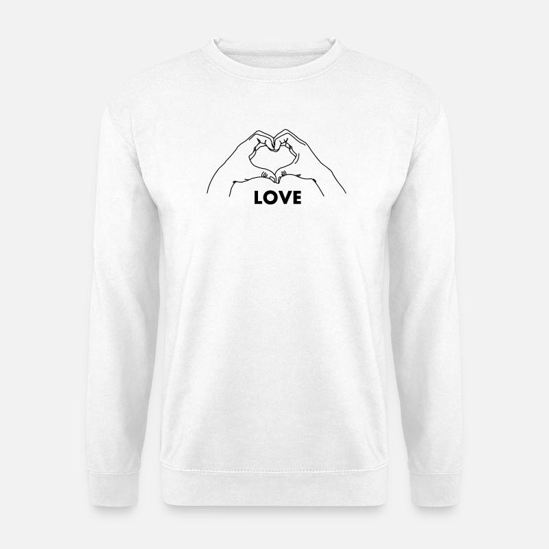 Handgeste Herz LIEBE - Unisex Pullover - Weiß