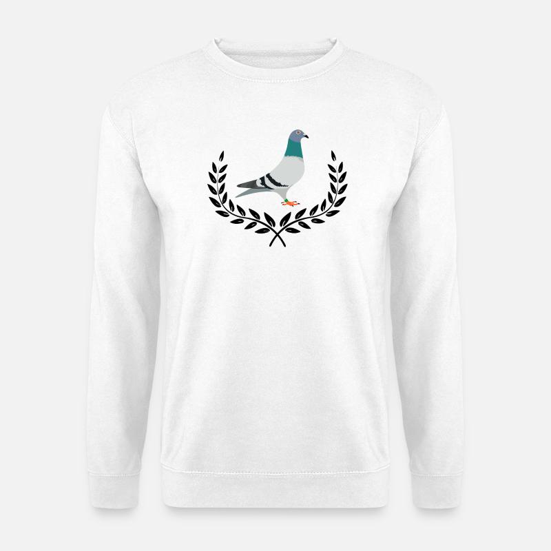 Taube mit Lorbeerkranz - Unisex Pullover - Weiß