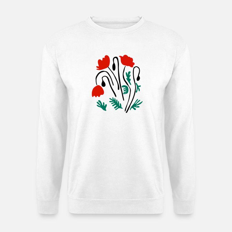 Mohnblumen Matisse inspiriert - Unisex Pullover - Weiß