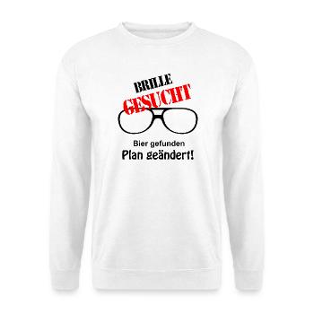 Brille gesucht - Unisex Pullover - Weiß - Vorne