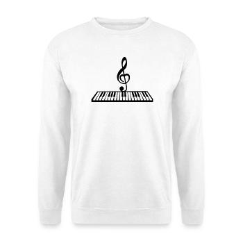 Piano avec touche de musique, clavier - Sweat-shirt Unisexe - blanc - Devant