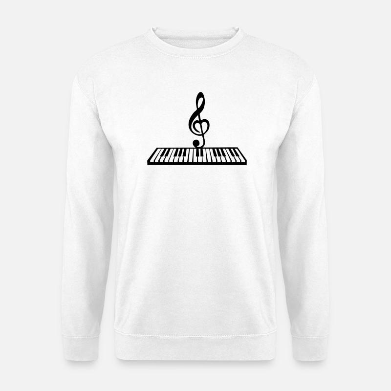 Klavier mit Notentaste, Keyboard - Unisex Pullover - Weiß