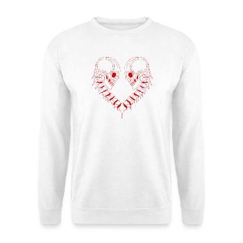 heart skull - Unisex Sweatshirt - white - Front