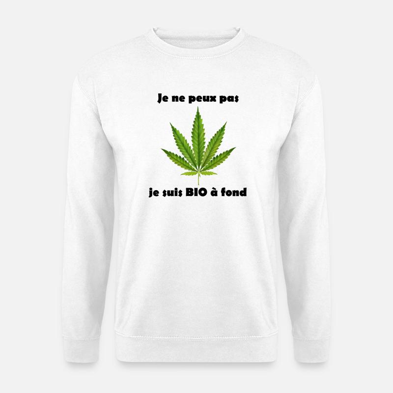 Stylized cannabis leaf for clothing - Unisex Sweatshirt - white