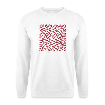 60er Look, Kirschenmuster, Rockabilly kleidung - Unisex Pullover - Weiß - Vorne