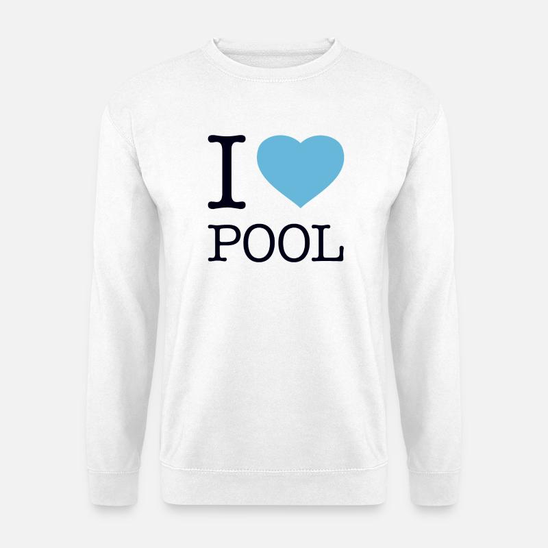 I LOVE POOL - Unisex Pullover - Weiß