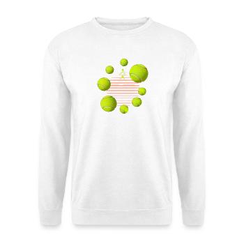 Tennisball - Unisex Pullover - Weiß - Vorne - Alina (178cm) & Michal (187cm)