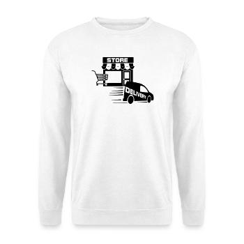Online store and delivery with - Unisex Sweatshirt - white - Front