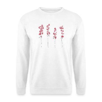 Rosa Blumen - Unisex Pullover - Weiß - Vorne