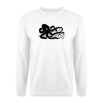 8bit pixel octopus - Unisex Sweatshirt - white - Front