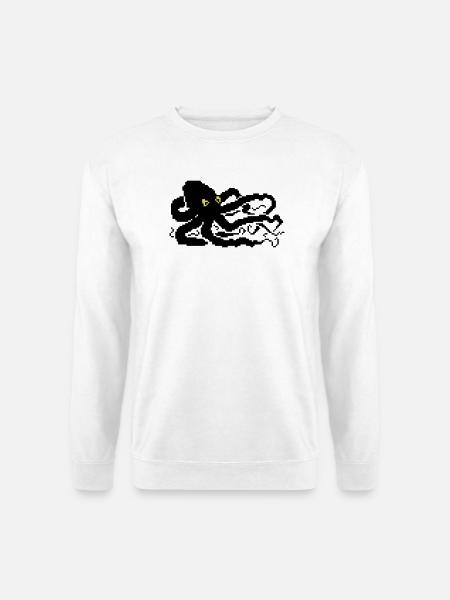 8bit pixel octopus - Unisex Sweatshirt - white
