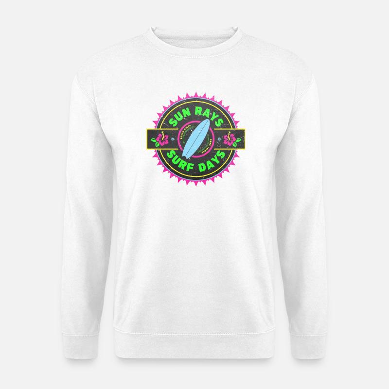 Surfen Retro Surfer Grafikdesign - Unisex Pullover - Weiß
