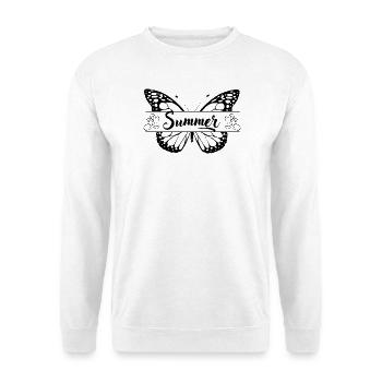 Motif d’été avec papillon, femmes cadeaux - Sweat-shirt Unisexe - blanc - Devant