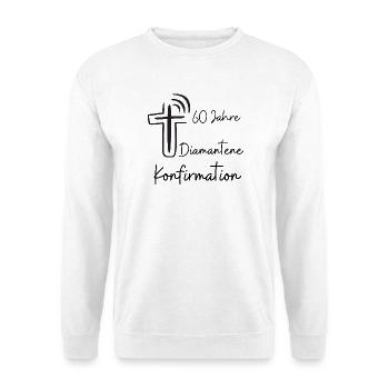 Diamantene Konfirmation 60 Jahre Jubelkonfirmation - Unisex Pullover - Weiß - Vorne