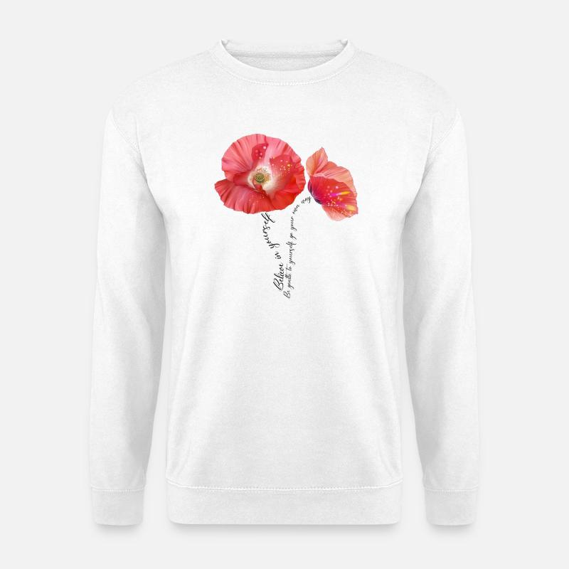 Mohnblumen Mohn Poppy - Unisex Pullover - Weiß