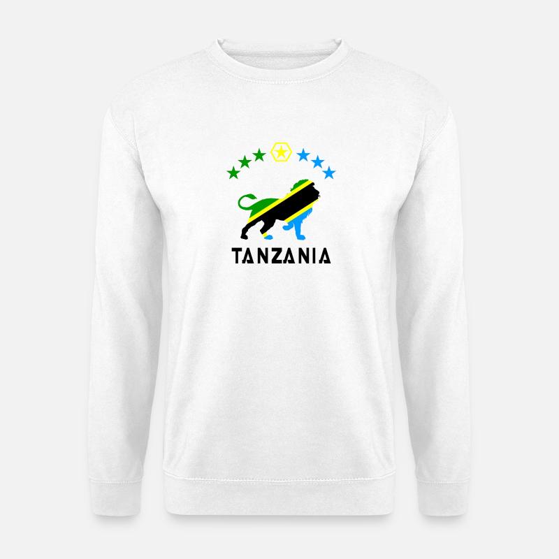Tansania Löwen Flaggen Design - Unisex Pullover - Weiß