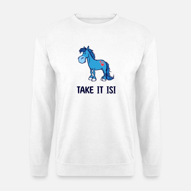 Pferdeliebe Islandpferde Herz Pferde Statement - Unisex Pullover - Weiß