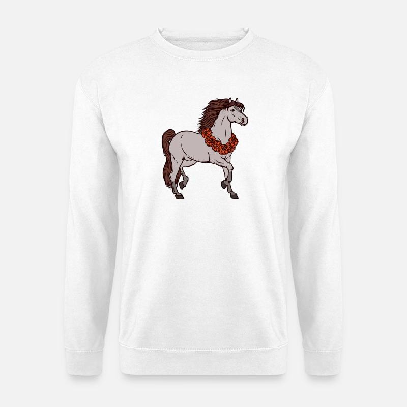 Cool Pferde Galopp Islandpferde Pferdefan - Unisex Pullover - Weiß