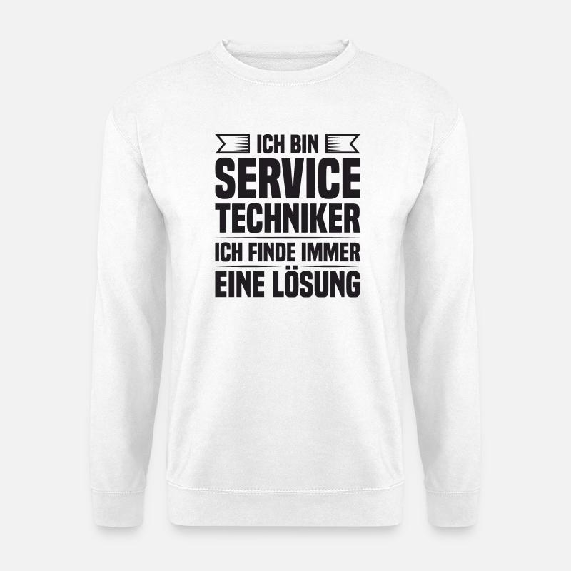 Servicetechniker Support Lösung Spruch Service - Unisex Pullover - Weiß