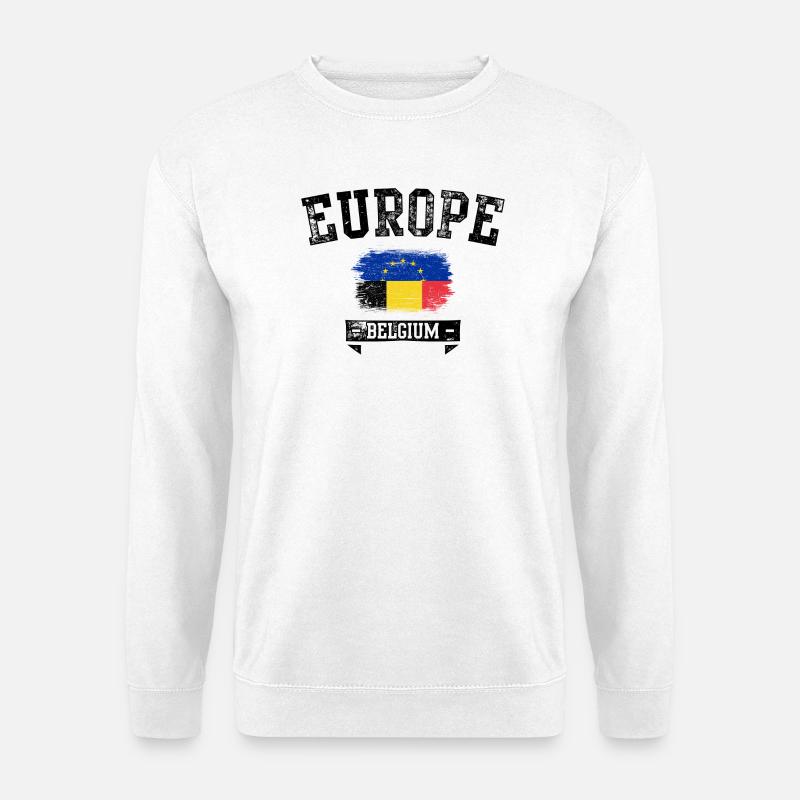 EU Pinsel Flagge Rumänien Stolz - Unisex Pullover - Weiß