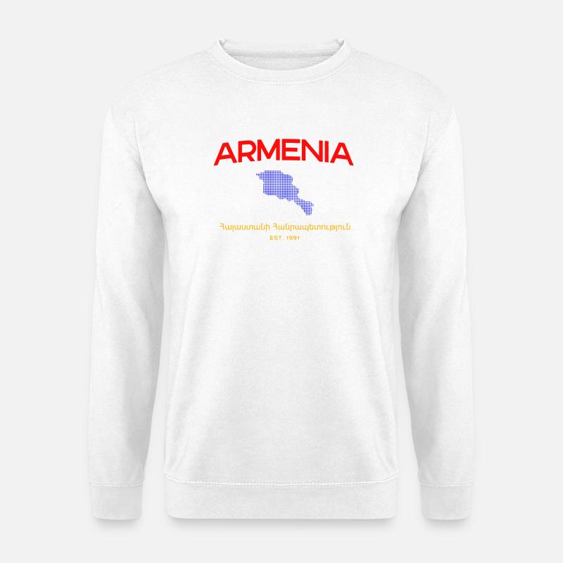 Armenia Map Script Emblem - Unisex Sweatshirt - white