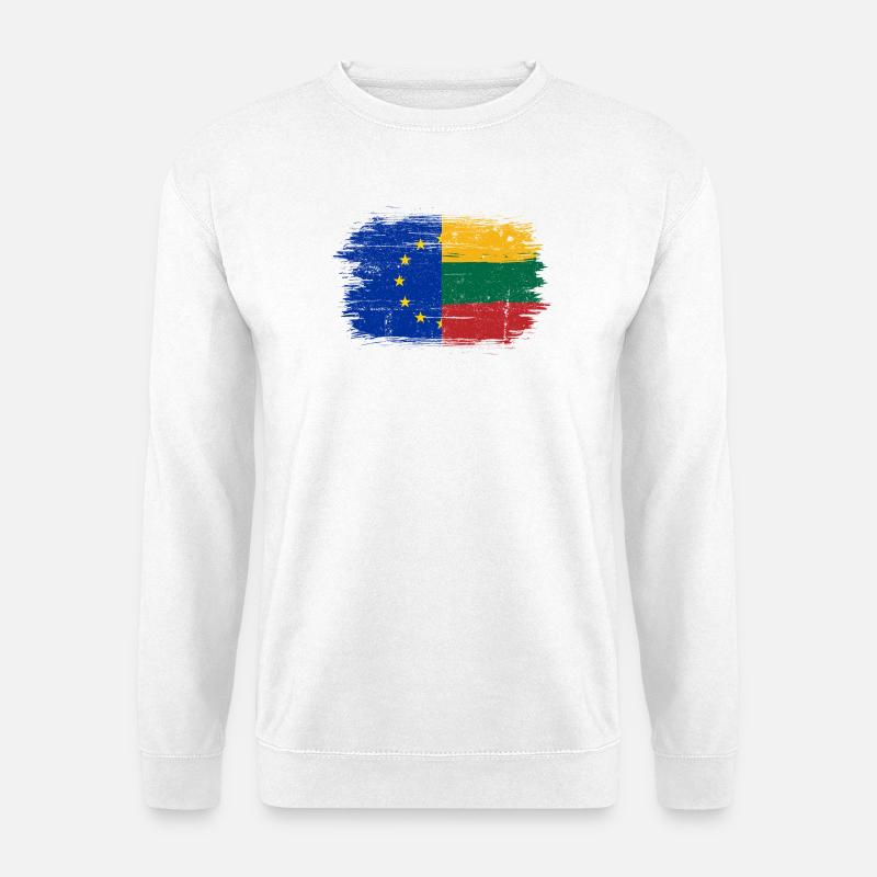 EU Lithuania Flag Blend - Unisex Sweatshirt - white