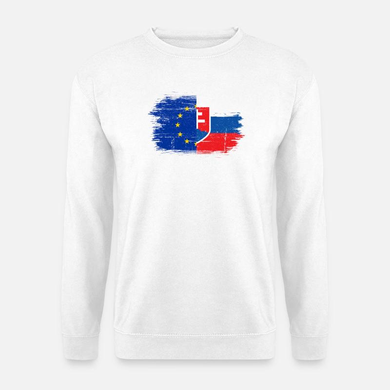 EU Slowakei Flagge Fusion - Unisex Pullover - Weiß