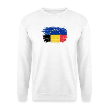 EU Romania Flag Fusion - Unisex Sweatshirt - white - Front