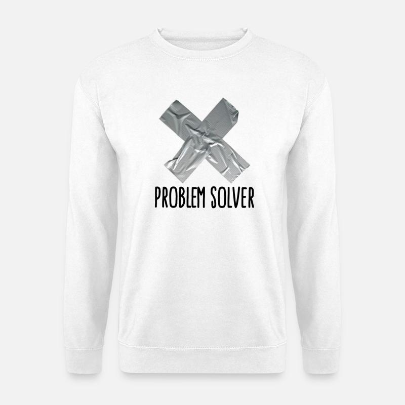 Funny Tape Man Father Problem solver - Unisex Sweatshirt - white