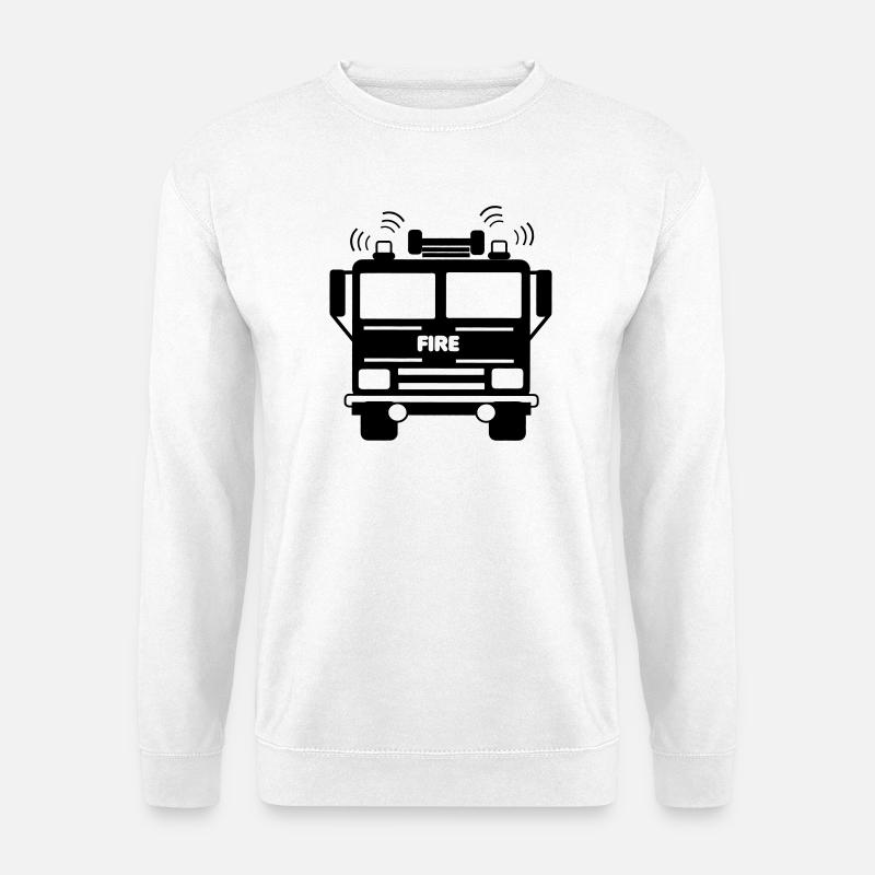 Fire truck front view - Unisex Sweatshirt - white